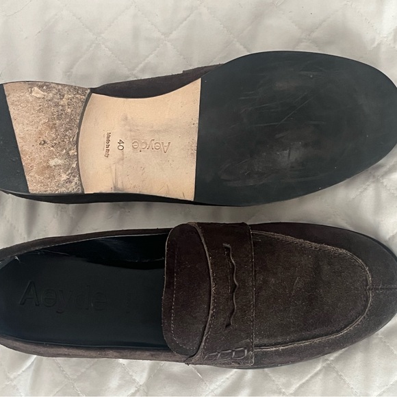 AEYDE Oscar Suede Penny Loafers in Moka Brown - Size 40 - Picture 10 of 11